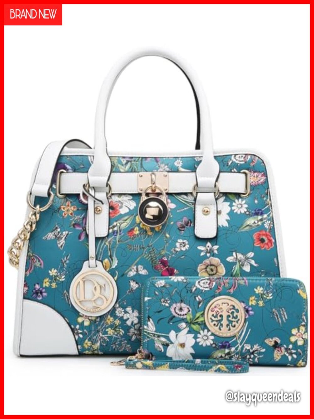 Vegan Leather Satchel Purse with Wallet, Shoulder Bag Work Tote, Top Handle,